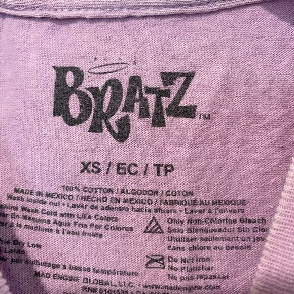 Bratz Graphic Tee | Purple Y2K Baby Tee | Size XS - Picture 4 of 7